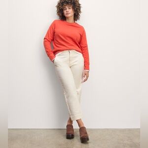 Everlane bone color utility jeans in bone color hi waist straight size 4 /27